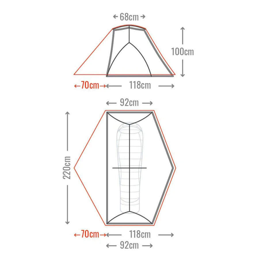 Mont Moondance 1 Person Tent (Mesh Inner)