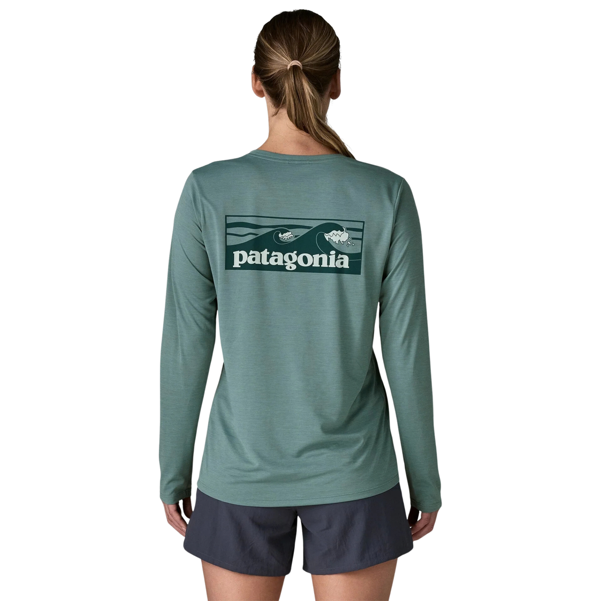 Patagonia Long-Sleeved Cap Cool Daily Shirt Boardshort Logo