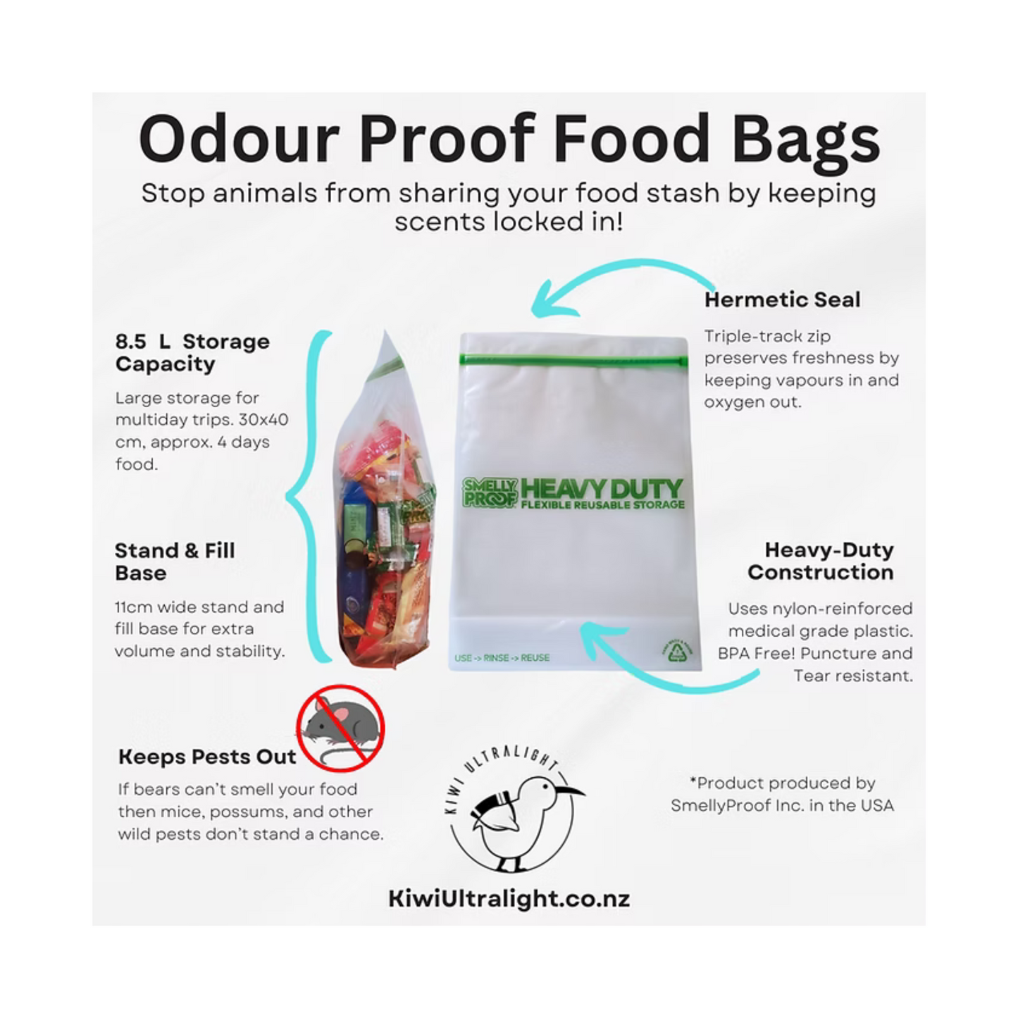 Kiwi Ultralight Food Odour Proof Bags