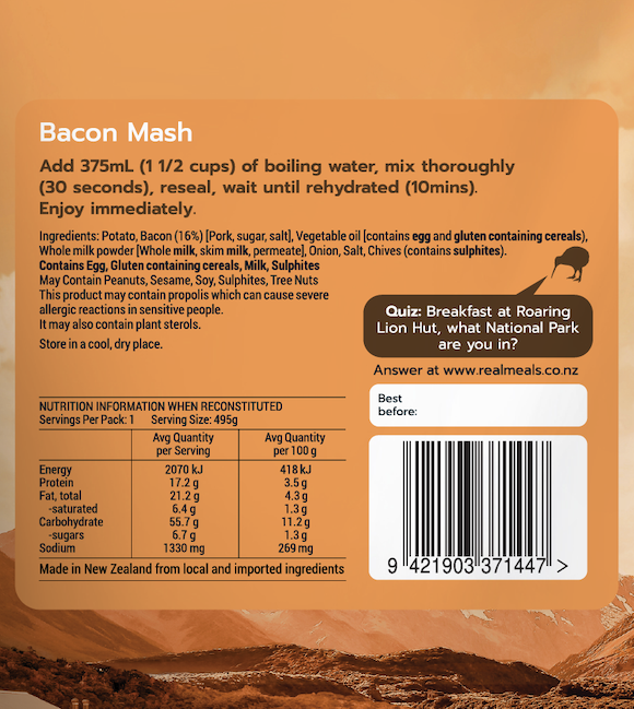 Real Meals Bacon Mash