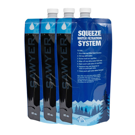 Sawyer 32 Oz. - 1.0L Squeezable Pouch for Water Filtration System, 3-Pack